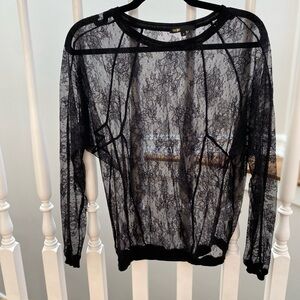 Maje Black Lace Blouse